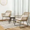 Combinación de mesa y silla estilo nórdico ins, silla de ratán para patio, exterior, hotel, ocio, balcón, juego de tres piezas