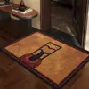 Tapete a cuadros retro con estampado de margaritas de ojo desnudo 3D para entrada de casa, estampado plano, antideslizante, quitapolvo