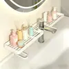 Estante de Almacenamiento para Baño para Uso Doméstico, Grifo de Pared para Lavabo de Baño con Espejo al Frente, Estante de Almacenamiento para Lavabo sin Taladro