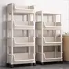 Estante de Almacenamiento de Gran Capacidad, Carrito Móvil de Múltiples Niveles para Snacks de Dormitorio, Estante de Cocina para Frutas y Verduras con Ruedas, Organizador de Libros para Sala de Estar