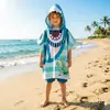 Poncho de Toalha de Banho Infantil Estampado em Desenho Animado, Material de Toalha de Microfibra, 1-12 Anos, Toalha de Banho Vestível com Capuz, Respirável