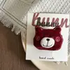 Novo Tecido Tridimensional Morango Urso Laço Grampo de Cabelo Infantil Grampo de Cabelo Faixa de Cabelo Grampo de Cabelo Presilha Lateral Tendão de Borracha