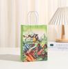 Bolsa de Regalo de Dibujos Animados Temática Ninja Negra y Roja Bolsa de Papel Kraft Bolsa Tote para Fiesta Venta Directa de Fábrica