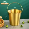Cubo de hielo de acero inoxidable 304, cubo pequeño portátil para uso comercial, cubo para snacks para bares, KTV, cubo para pollo frito y papas fritas, venta al por mayor para restaurantes