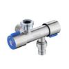 Válvula angular de acero inoxidable de tres vías, una entrada y dos salidas, válvula 304, una entrada y dos salidas, con interruptor doble, separador de agua para inodoro de doble salida.