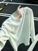 Camiseta negra de manga larga con protección solar para hombre, sudadera fina y transpirable para otoño con cuello redondo, top de alta gama hueco transparente