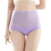 Ropa interior de algodón puro para mujer de cintura alta, transpirable, amigable con la piel, calzones jacquard de alta elasticidad con ribete de encaje, talla grande, transpirable y antibacteriana