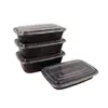 Caja de Almuerzo Rectangular Desechable para Llevar Transfronteriza Caja de Empaque 1000ml Tamaño Grande con Tapa