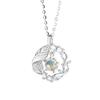 Collar de Plata de Ley S925 Eucalipto Azul y Pájaro Luz de Luna para Mujer Diseño de Nicho Sentido del Diseño Estilo Blogger Lujo Accesible Regalo de Vacaciones
