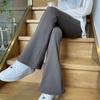 Pantalones Skinny Negros de Otoño con Tiburón para Mujer Pantalones de Cintura Alta Ajustados Adelgazantes de Pierna Ancha para Trapear Pantalones Versátiles Pantalones de Pierna Ancha para Trapear