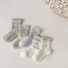 Calcetines de Verano para Bebés Niños y Niñas, Estilo Verano Delgados de Algodón Estilo Coreano Algodón Peinado Malla Calcetines Transpirables para Bebés de 0 a 1 Año