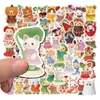 60 Pegatinas de Frutas y Animales de Dibujos Animados, Conejos y Mapaches Lindos, Materiales para Diario, Pegatinas Decorativas para Botellas de Agua y Fundas de Teléfono