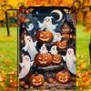 Bandeira de Jardim de Abóbora de Halloween Mais Vendida Transfronteiriça Poliéster Impresso Lado Único Decoração de Bandeira Festiva para Pátio Externo