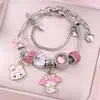 Pulseras de Cuentas de Cristal de Dibujos Animados Más Vendidas de Sanrio Kuromi Melody Joyería de Mano para Niños Joyería con Cuentas Al por Mayor