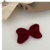 Horquilla con lazo negro, nueva pinza coreana de terciopelo con forma de pico de pato, bonita y dulce pinza para el flequillo con lazo, tocado