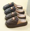 Pantuflas de Algodón para Hombre Invierno Hogar Interior Antideslizantes Pareja Felpa Cálidas de Suela Gruesa Pantuflas Hogar Otoño e Invierno