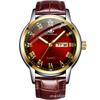 Reloj de Pulsera de Moda para Hombre Doble Calendario Luminoso Resistente al Agua Cuero Genuino Negocios Reloj Coreano Delgado Simple Casual Ultrafino