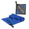 Toalla absorbente de microfibra de secado rápido con bolsa cuadrada, de doble cara, de poliéster y brocado, para viajes y deportes de comercio exterior.