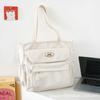 Bolso de hombro portátil de gran capacidad y fácil de combinar, bolso de mano para estudiantes, tutorial de clase, bolso de mano suave para chicas.
