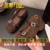Mocasines a juego con faldas, nueva colección de otoño 2026, suela gruesa, completamente cerrados, estilo francés, planos que aumentan la altura, zapatos Mary Jane para mujer, estilo Birkenstock