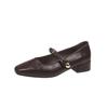 Sapatilhas Femininas Slip-On 2026 Novo Estilo Estilo Universitário Versátil Sapatos de Couro de Salto Baixo Sapatos Mary Jane de Outono
