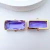 Borde de garra de cobre color electrochapado que no se decolora colgante DIY cristal de vidrio colgante doble horizontal accesorio para pulsera, collar y pendientes