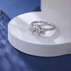 Anillo de Plata de Ley S925 con Forma de Huevo y Tres Diamantes para Mujer Estilo Coreano Moda Estilo Ins Joyería de Diamante de Alto Carbono Venta en Vivo