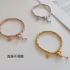 Pulsera de cuentas de acero con carácter fu de calabaza del Año del Buey para la vida del Año Nuevo, pulsera de cuentas elásticas redondas con carácter fu hueco de acero de titanio, joyería