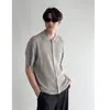 Camisa Polo Retro de Verano para Hombre, Camisa Casual de Corte Limpio, Camisa de Punto Hueca de Manga Corta Estilo Americano