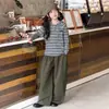 Conjunto de Ropa de Otoño para Niñas 2026 Nuevo Elegante Sudadera a Rayas Infantil Pantalones Cargo para Niños Grandes Conjunto de Dos Piezas Primavera y Otoño