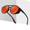 Óculos de Sol Esportivos Polarizados Redondos Modernos com Lentes Duplas e Recortes Laterais, Óculos Unissex à Prova de Poeira para Uso ao Ar Livre Atacado