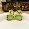 Joyería Qingdao nuevos aretes geométricos exagerados de cristal cuadrado personalizado aretes femeninos ins nicho de alto sentido