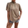 Estación Independiente de Amazon Transfronterizo Verano Europeo y Americano Francés Top Diseño de Manga Corta Nicho Moda Camisa Estampado Leopardo