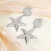 Brincos de Metal Estilo Europeu e Americano Mais Vendidos para Mulheres, Design Moderno e Criativo, Brincos de Estrela do Mar, Brincos de Forma de Estrela com Textura de Alta Qualidade