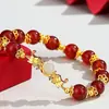 Pulsera del Año del Dragón 2024, nueva pulsera de plata de ley con cuentas de doble dragón, pulsera femenina de dragón con cuentas de ágata roja