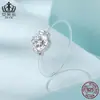 Anillo de Plata de Ley S925 Aifula Versátil Hilo de Pescar Invisible Piedra Principal Grande Circonita Anillo de Moda Versátil Anillo Brillante Joyería