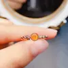 Anillo de Ópalo de Fuego Natural Popular al por Mayor de Fábrica Plata S925 Incrustado Piedra Principal 4*4 Joyería de Lujo Venta Directa de Fábrica