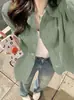 Camisa Casual Holgada para Mujer 2024 Primavera Nueva Bordada de Poni Algodón Lavado Manga Larga Versátil Camisa para Vestir por Capas