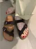 Encuentro Primero Temporada 2026 Verano Estilo Vacaciones Retro Francés Puntera Mate con Tira al Talón Suela Gruesa Sandalias Birkenstock