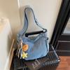 2025 Nova Bolsa de Festa de Estudante Super Popular Bolsa Jeans Bolsa de Ombro Casual Feminina Bolsa Transversal Simples Retrô