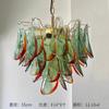 Lustre de Sala de Estar Estilo Murano Médio Antigo Estilo Francês Vila Estilo Americano Arte Criativa Personalidade Lustre de Vidro Pétala Verde