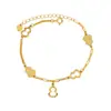 Pulseira Fina de Prata Esterlina S925 Cabacinha Gelo Triturado Oca Fu Lu Corrente de Mão Corrente Emendada Banhada a Ouro Corda de Pulso Diária Feminina
