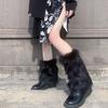 Calcetines Mao Mao Imitación Mink Estilo Y2K Subcultura Protectores de Pantorrilla para Mujer Estilo Japonés Soft Girl Forrados de Felpa Calcetines Blancos Gruesos y Cálidos