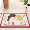 Corte doméstico fio de desenho animado anel de piso tapete de chão capacho tapete de porta ins resistente a manchas vermelho pvc tapete de borracha festivo