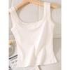Colete de fundo feminino, push-up suave, slim fit, emagrecimento, rebote, slim fit, emagrecimento, algodão, colete de fundo