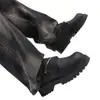 Botas Martin Negras de Caña Baja para Hombre Jinbukang Tendencia Otoño 2025 Nuevas Talla Grande 46 Suela Gruesa Estilo Británico Zapatos Casuales