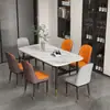 Mesa de Jantar e Cadeiras para Casa Combinação Mesa de Jantar Restaurante Uma Mesa Quatro Cadeiras Apartamento Pequeno Mesa de Jantar Retangular Simples Imitação Outro