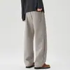 Pantalones de lana de pierna ancha estilo "old money" para hombre, pantalones de traje para hombre para el trabajo, nueva colección otoño/invierno, pantalones largos casuales holgados y versátiles