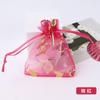 Em estoque atacado bronzeamento pêssego coração amor cordão neve fio saco presente jóias embalagem saco organza doce bolso