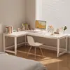 Escritorio de esquina en forma de L mesa de computadora escritorio para el hogar escritorio de esquina con estantería integrada escritorio para dormitorio de niñas banco de trabajo